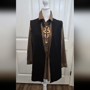 WHBM Long Sleeveless Blazer Vest, Size 8